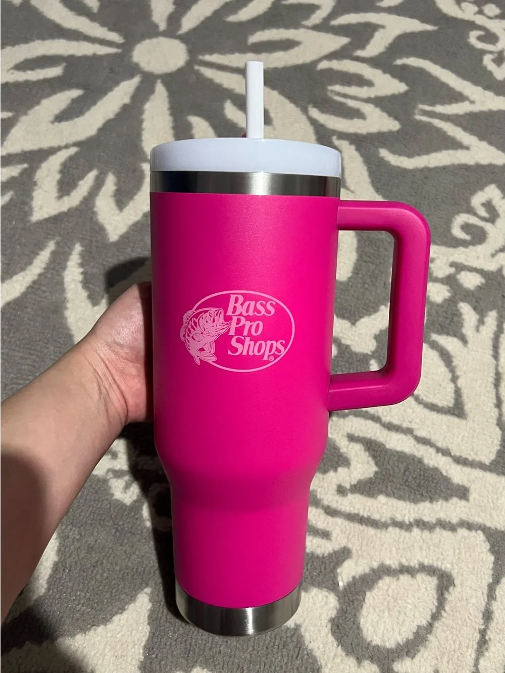 Bass Pro Shops Travel Mug Tumbler W/ Slider Lid & Straw